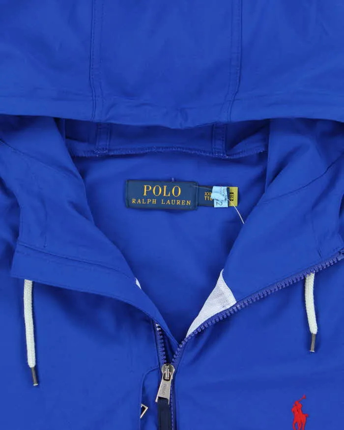 Vintage Polo Ralph Lauren Cobalt Soft Shell Hooded Windbreaker Jacket - XXL sold by Rokit product image thumbnail 5