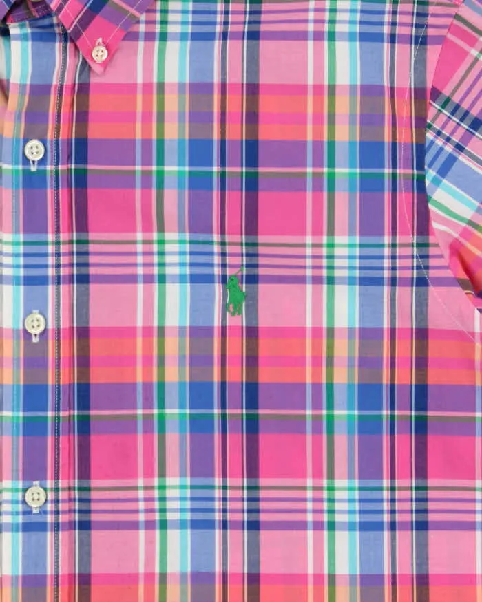 Vintage Ralph Lauren Plaid Classic Fit Short Sleeve Shirt - L sold by Rokit product image thumbnail 4