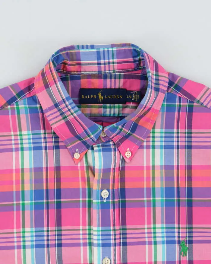 Vintage Ralph Lauren Plaid Classic Fit Short Sleeve Shirt - L sold by Rokit product image thumbnail 5