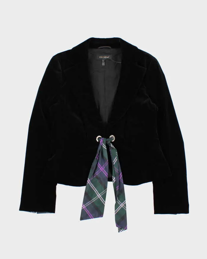 Vintage Y2K 00s Escada Women's Velvet Cropped Belted Blazer- M sold by Rokit