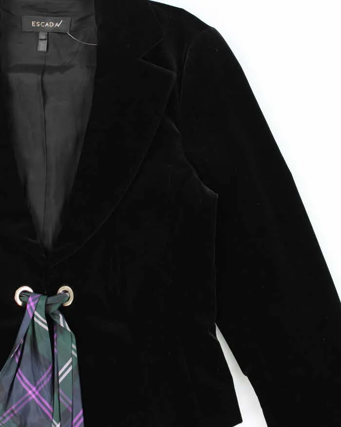 Vintage Y2K 00s Escada Women's Velvet Cropped Belted Blazer- M sold by Rokit product image thumbnail 3