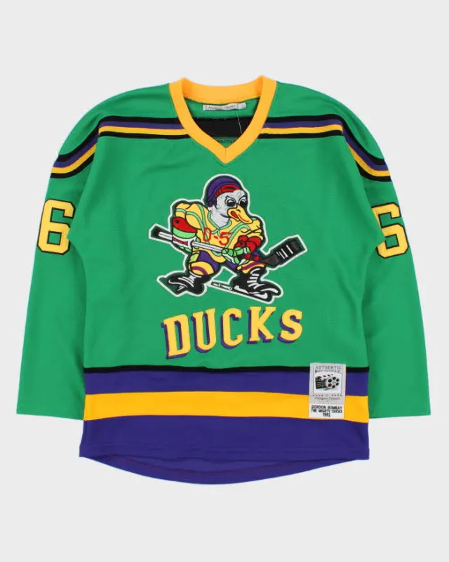 Vintage Headgear Classics Gordon Bombay Mighty Ducks 1992 Movie Throwbacks NHL Jersey - S made by NHL