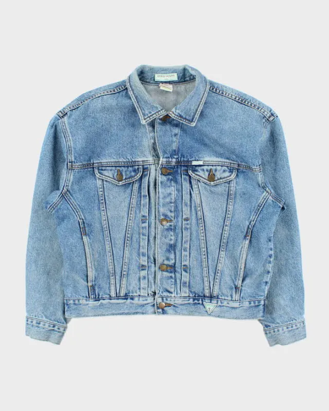 Vintage 1990s Guess Jeans USA Light Wash Boxy Denim Jacket - M made by Guess