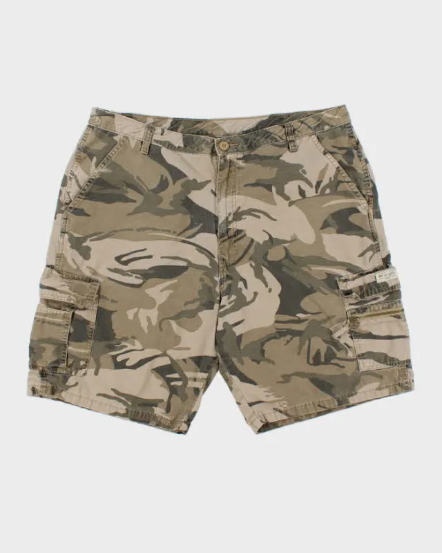 Vintage Y2K 00s Wrangler Woodland Camo Loose Fit Canvas Cargo Shorts - W38 made by Wrangler