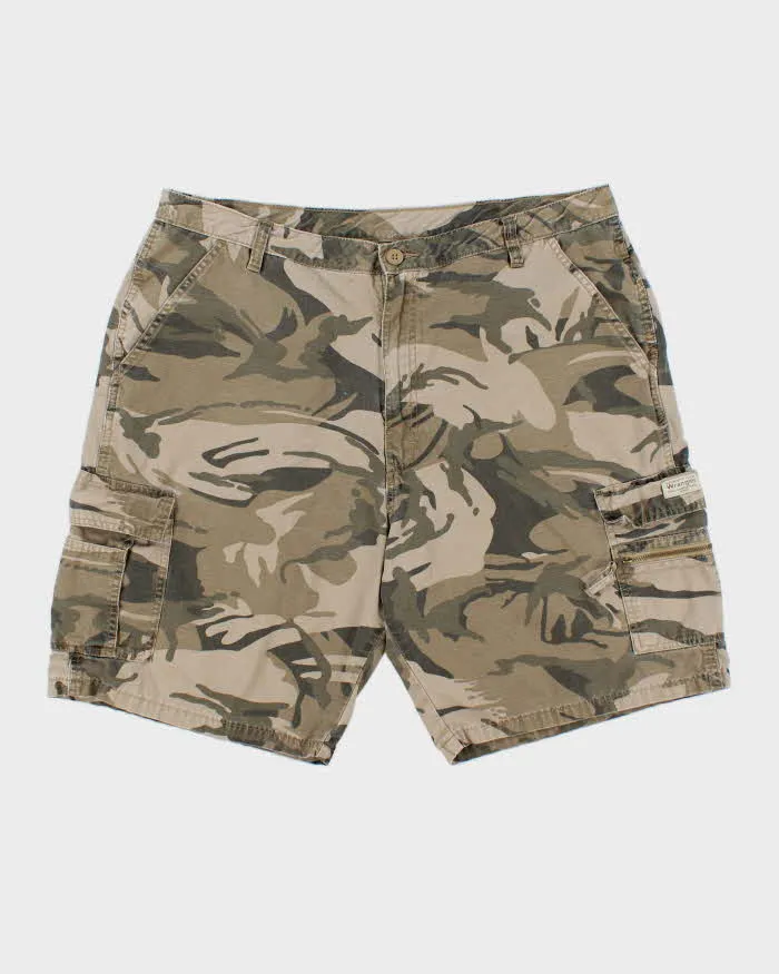 Vintage Y2K 00s Wrangler Woodland Camo Loose Fit Canvas Cargo Shorts - W38 sold by Rokit