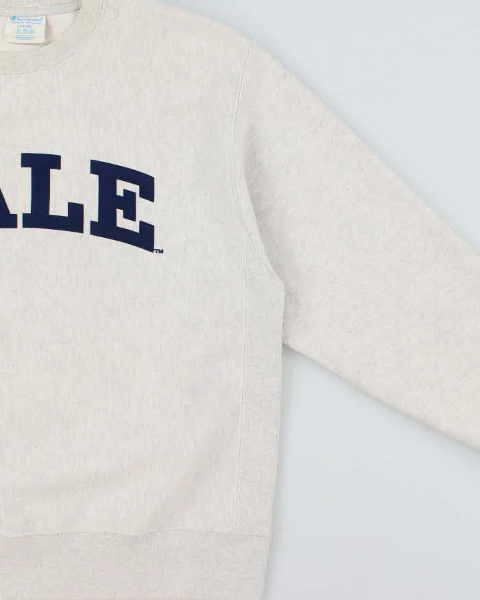 Vintage Champion Yale University Heavyweight Reverse Weave Marl Grey Crewneck Sweatshirt - L sold by Rokit product image thumbnail 3