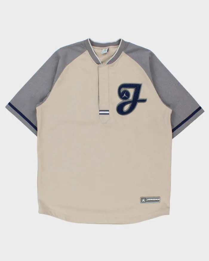Vintage 2002 Y2K Nike Air Jordan Heavyweight Twill Short Sleeve Baseball Jersey - XXL sold by Rokit