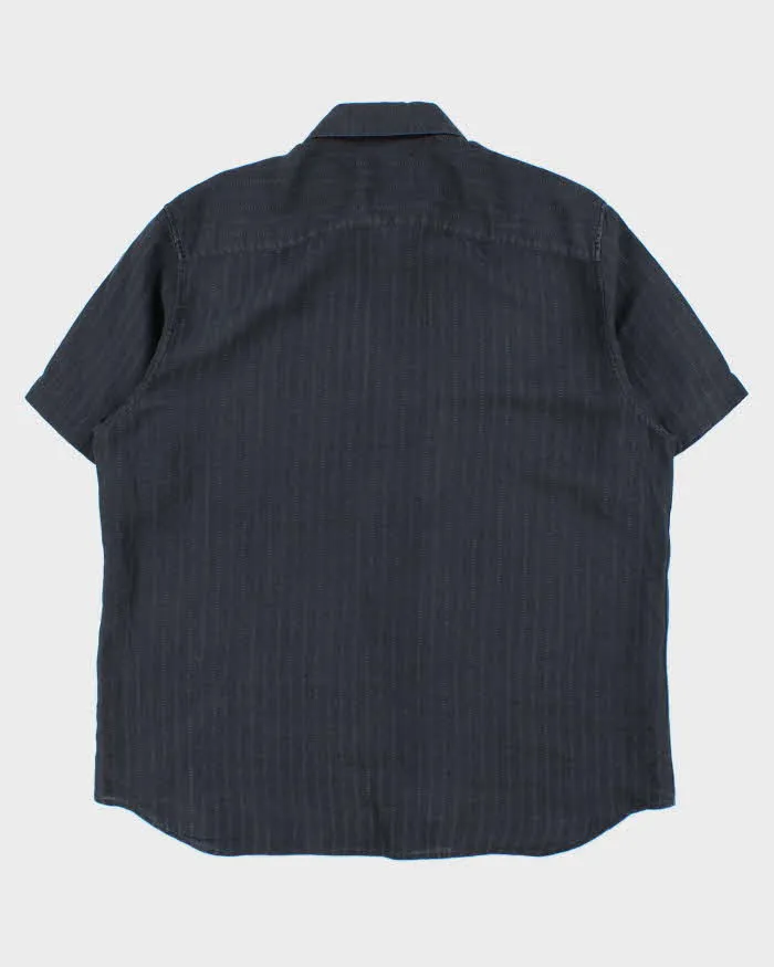 Vintage Y2K 00s Calvin Klein Striped Linen Blend Modern Fit Short Sleeve Shirt - XL sold by Rokit product image thumbnail 2