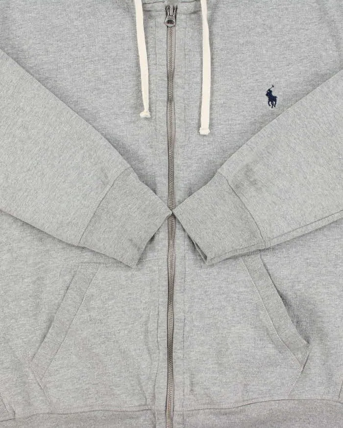 Vintage Polo Ralph Lauren Marl Grey Heavyweight Full-Zip Hoodie - L sold by Rokit product image thumbnail 4