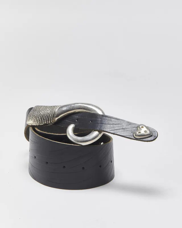 Vintage 1990s Chunky Studded Leather Belt - W32-W34 made by Rokit