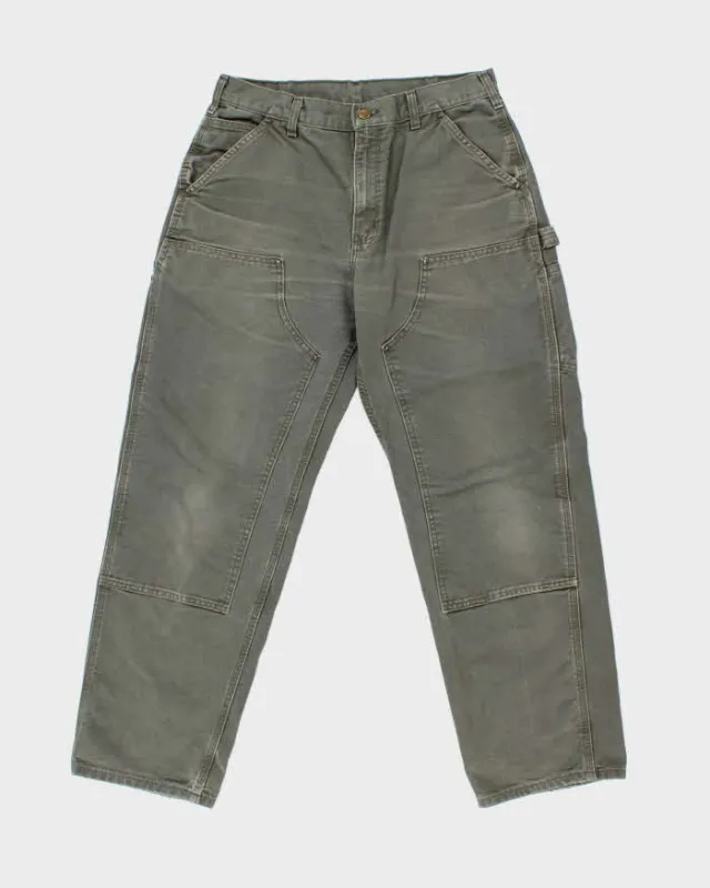Vintage Carhartt B136 MOS Washed Duck Double Knee Dungaree Fit Carpenter Trousers - W34 L31 made by Carhartt