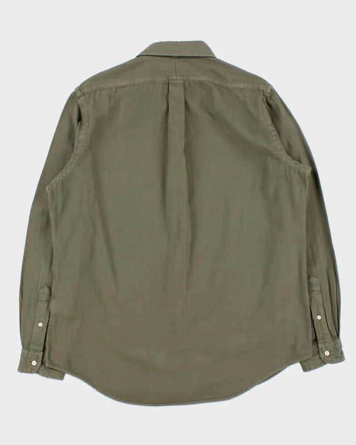 Vintage Polo Ralph Lauren Khaki Striped Custom Fit Long Sleeve Shirt - XL sold by Rokit product image thumbnail 2