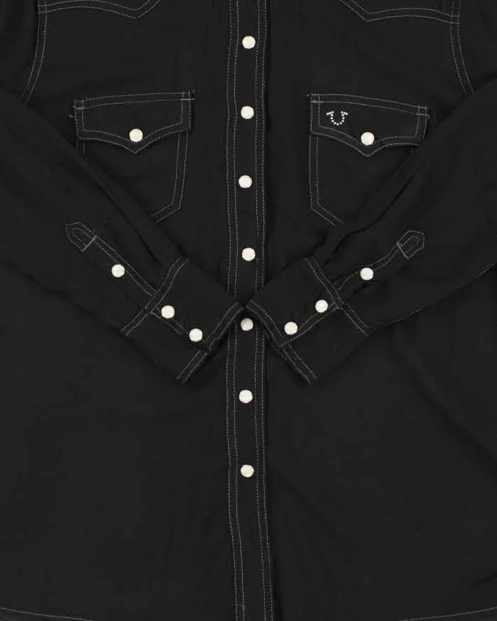Vintage True Religion Women's Embellished Cryst Contrast Stitch Pearl Snap Button Long Sleeve Western Shirt - L sold by Rokit product image thumbnail 5