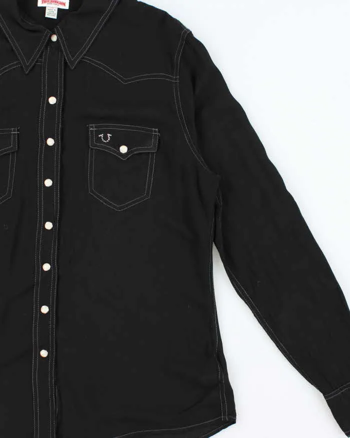 Vintage True Religion Women's Embellished Cryst Contrast Stitch Pearl Snap Button Long Sleeve Western Shirt - L sold by Rokit product image thumbnail 3