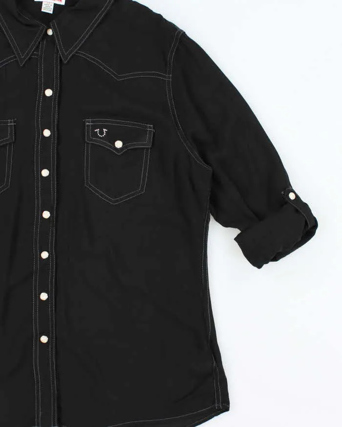 Vintage True Religion Women's Embellished Cryst Contrast Stitch Pearl Snap Button Long Sleeve Western Shirt - L sold by Rokit product image thumbnail 4
