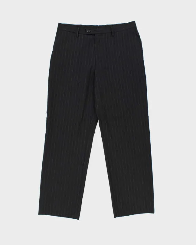 Vintage Y2K 00s Versace Collection Wool Pinstripe Wide Leg Suit Trousers - W34 L30 made by Versace