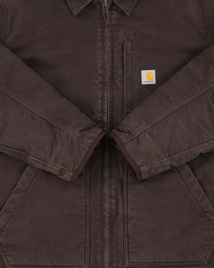 Vintage Carhartt 104293 DKB Sherpa Lined Washed Duck Canvas Loose Fit Workwear Jacket - L sold by Rokit product image thumbnail 4