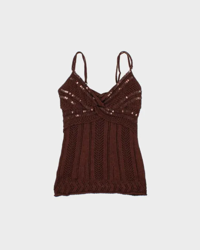 Vintage Y2k 2000s Le Chateau Sequin Knit Cami Top - S made by Rokit