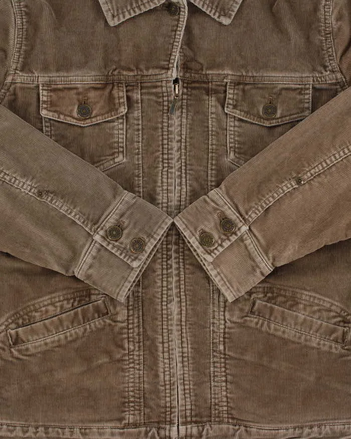 Vintage Y2K 00s Eddie Bauer Women's Tan Brown Corduroy Trucker Jacket - L sold by Rokit product image thumbnail 4