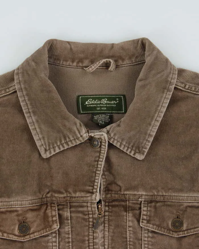 Vintage Y2K 00s Eddie Bauer Women's Tan Brown Corduroy Trucker Jacket - L sold by Rokit product image thumbnail 5