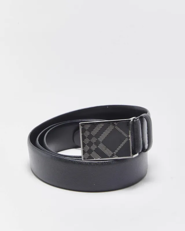 Vintage 00s Burberry Leather Belt - W36-W40 made by Burberry