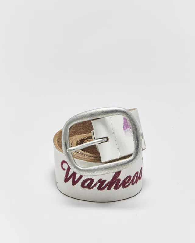 Vintage Y2k 2000s Warhead Jeans Rhinestone Studded Leather Belt - W32-W36 made by Rokit