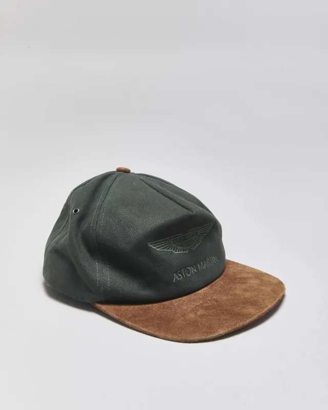 Vintage 1990s Aston Martin Racing Green Suede Leather Strap Baseball Cap - M made by Rokit