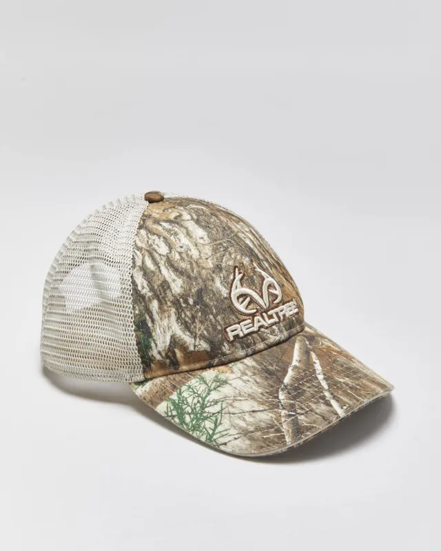 Vintage Y2K 00s Realtree Camo Embroidered Trucker Hat - OS made by Rokit