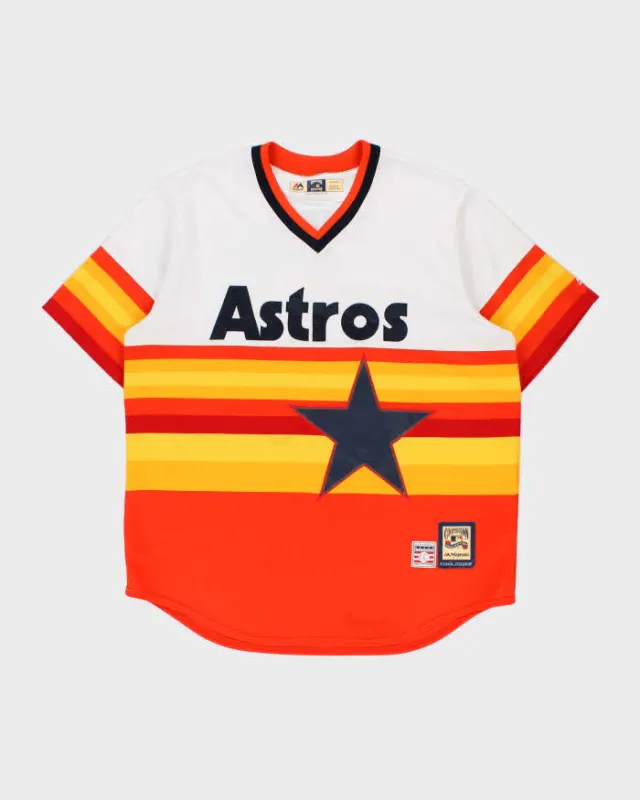 Vintage Majestic Houston Astro's 1980s Nolan Ryan Cooperstown Collection Made In USA Hall Of Fame Baseball Jersey - XL made by Rokit