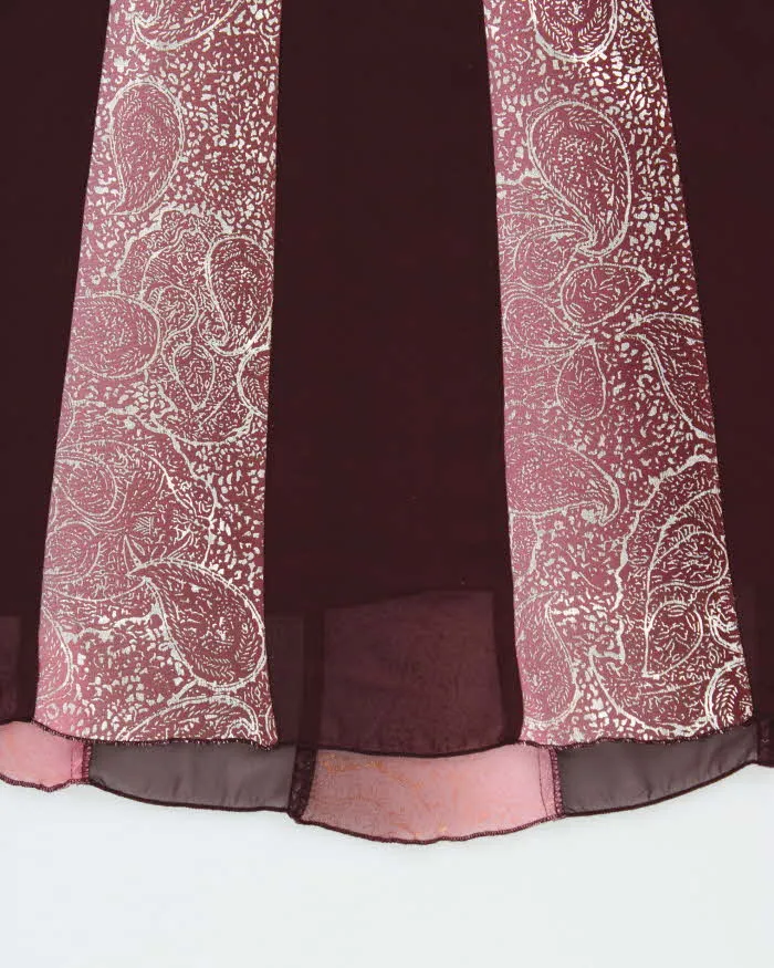 Vintage 1990s Khaki Krew USA Paisley Pattern Mesh Overlay Dress - S sold by Rokit product image thumbnail 4