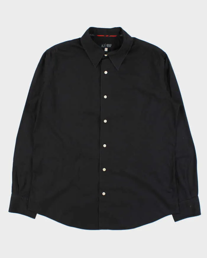 Vintage Y2K 00s Armani Jeans Embroidered Long Sleeve Shirt - XL sold by Rokit