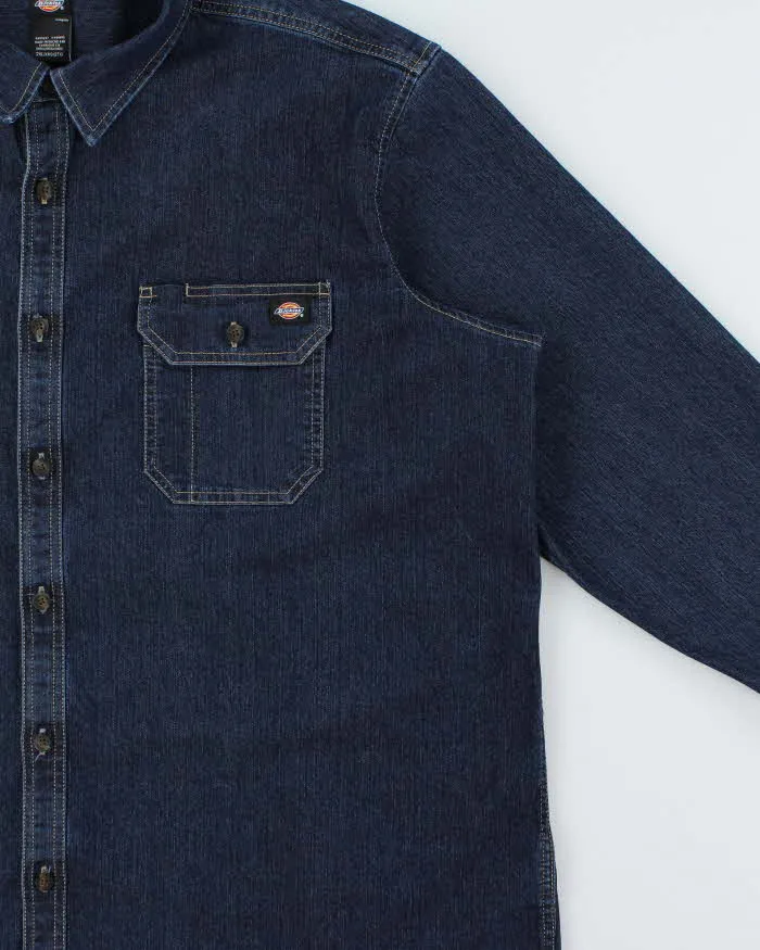 Vintage Dickies Dark Wash Heavyweight Denim Long Sleeve Relaxed Fit Workwear Shirt - XXL sold by Rokit product image thumbnail 3