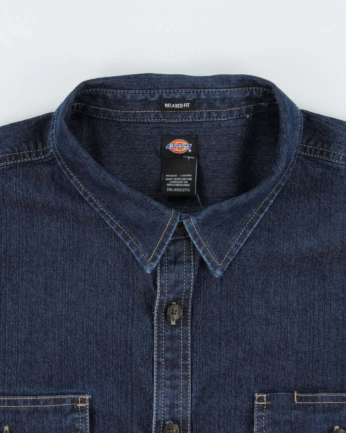 Vintage Dickies Dark Wash Heavyweight Denim Long Sleeve Relaxed Fit Workwear Shirt - XXL sold by Rokit product image thumbnail 5
