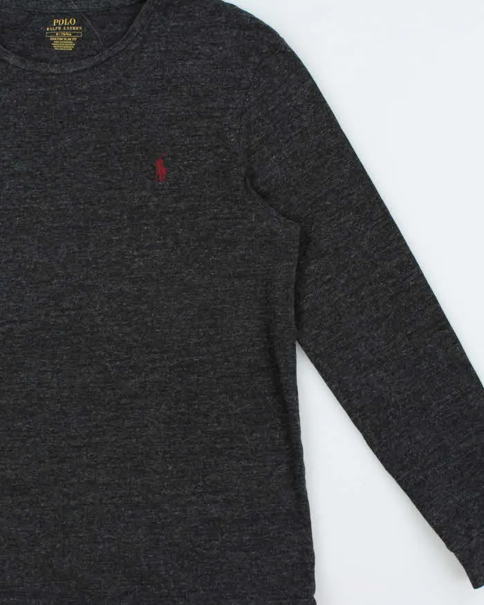 Vintage Polo Ralph Lauren Marl Grey Custom Slim Fit Long Sleeve Crewneck T-Shirt - M sold by Rokit product image thumbnail 3