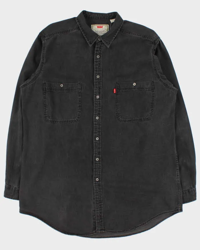 Vintage 1990s Levi's Heavyweight Long Sleeve Dark Wash Denim Shirt - XL sold by Rokit