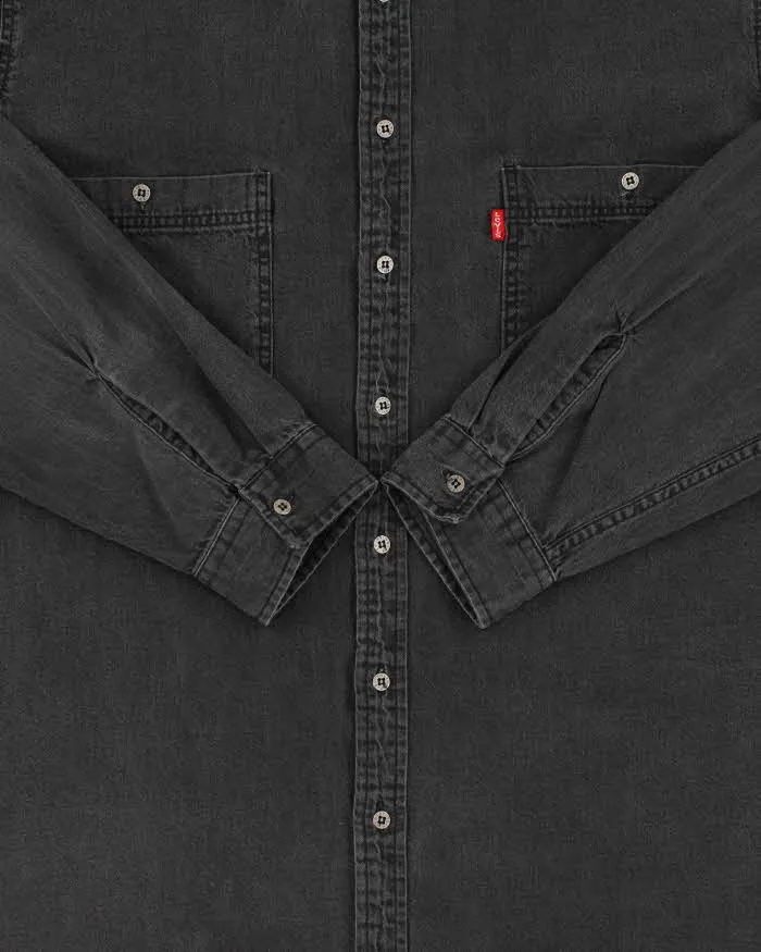 Vintage 1990s Levi's Heavyweight Long Sleeve Dark Wash Denim Shirt - XL sold by Rokit product image thumbnail 4