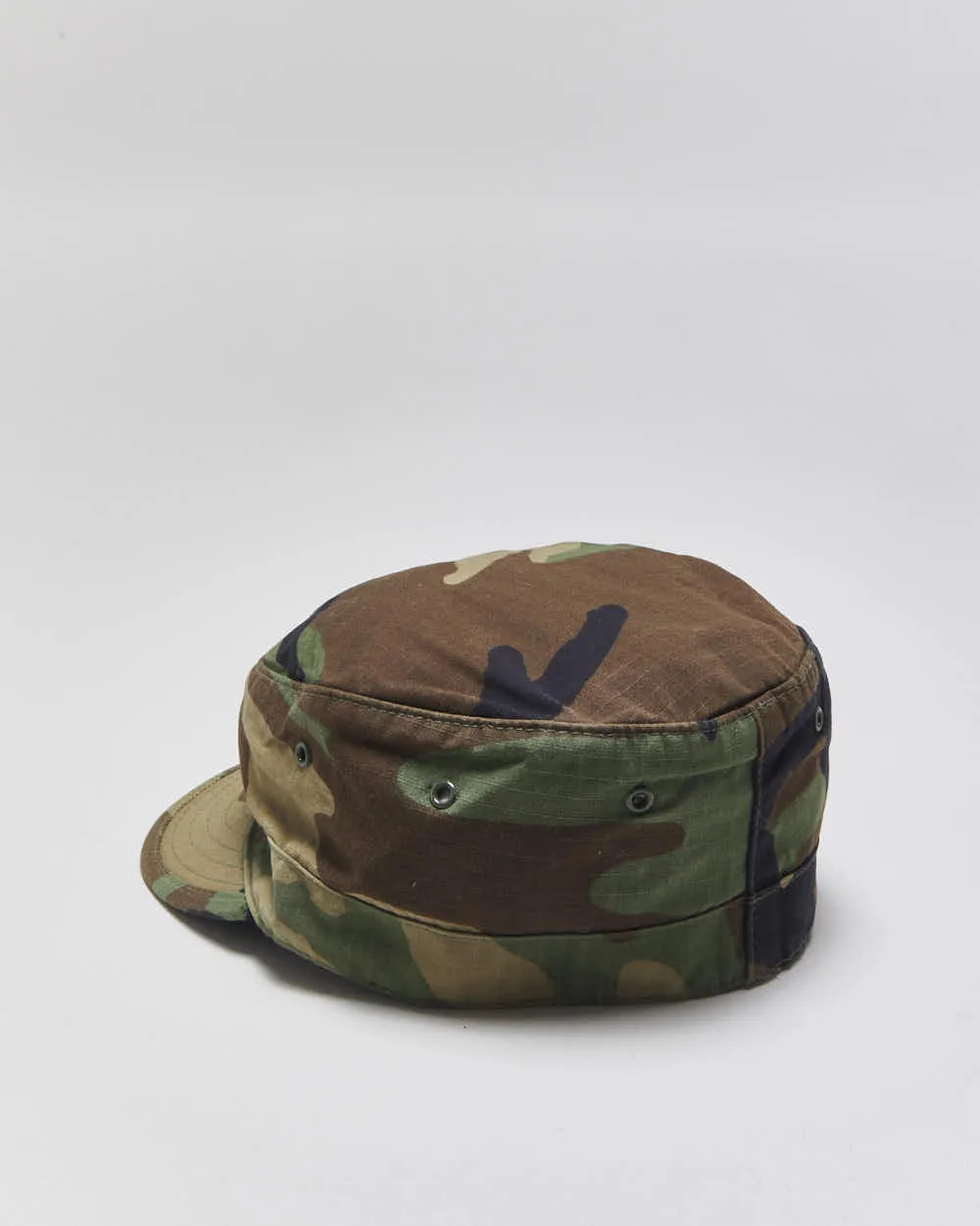 Vintage 2001 Y2K US Military Canvas 'Hot Weather' Woodland Camo Army Cap - 7 1/4 sold by Rokit product image thumbnail 2