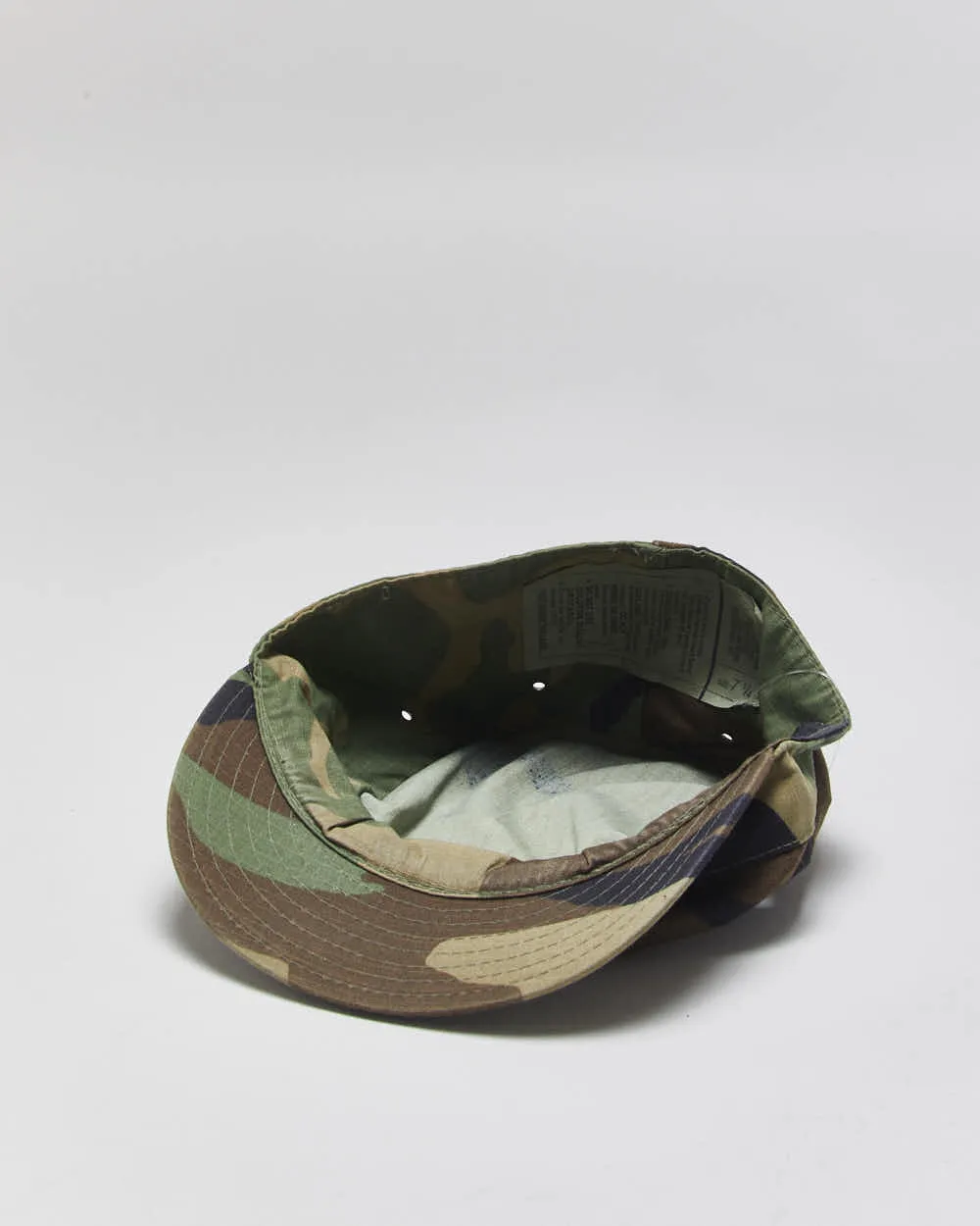 Vintage 2001 Y2K US Military Canvas 'Hot Weather' Woodland Camo Army Cap - 7 1/4 sold by Rokit product image thumbnail 5