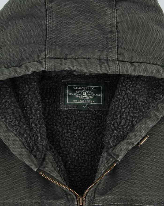 Vintage Y2K 00s G.H.Bass Khaki Sherpa Lined Canvas Active Bomber Jacket - L sold by Rokit product image thumbnail 5
