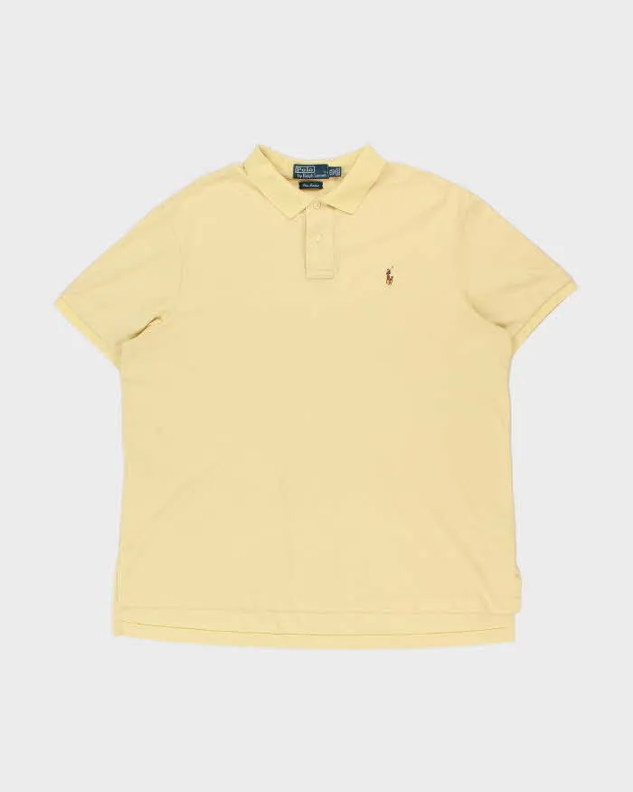 Vintage Y2K 00s Polo Ralph Lauren Pima Interlock Pale Yellow Short Sleeve Polo Shirt - XXL sold by Rokit