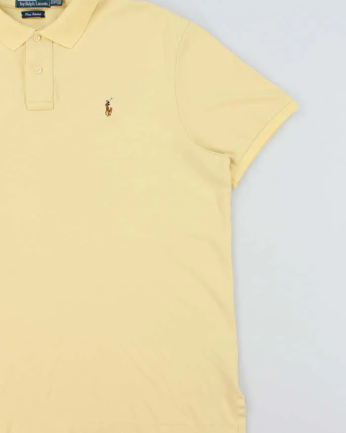 Vintage Y2K 00s Polo Ralph Lauren Pima Interlock Pale Yellow Short Sleeve Polo Shirt - XXL sold by Rokit product image thumbnail 3