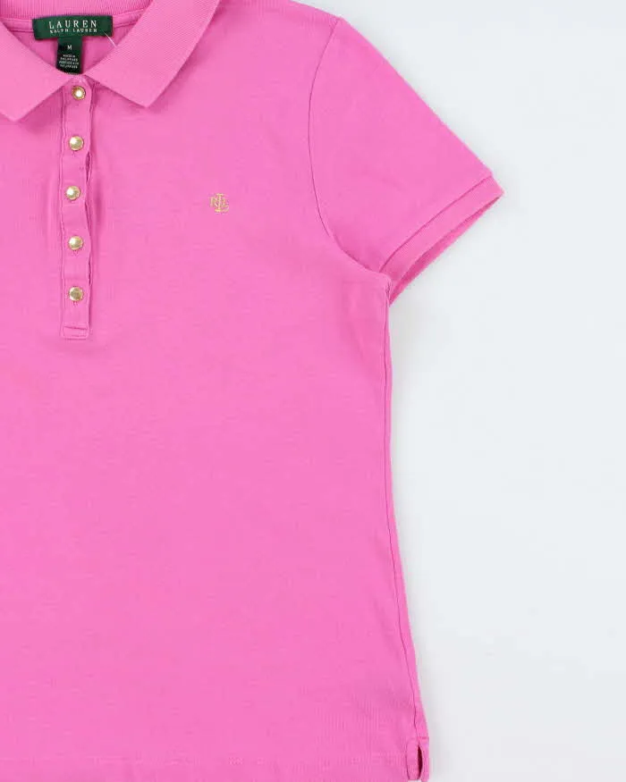 Vintage Y2K 00s Lauren Ralph Lauren Women's Hot Pink Short Sleeve Polo Shirt - M sold by Rokit product image thumbnail 3