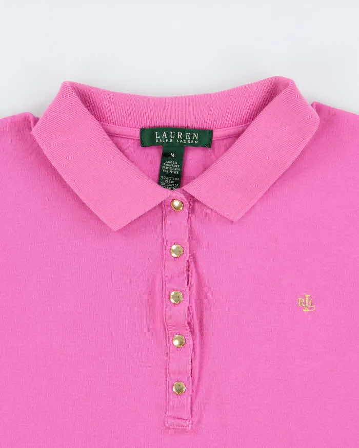 Vintage Y2K 00s Lauren Ralph Lauren Women's Hot Pink Short Sleeve Polo Shirt - M sold by Rokit product image thumbnail 5