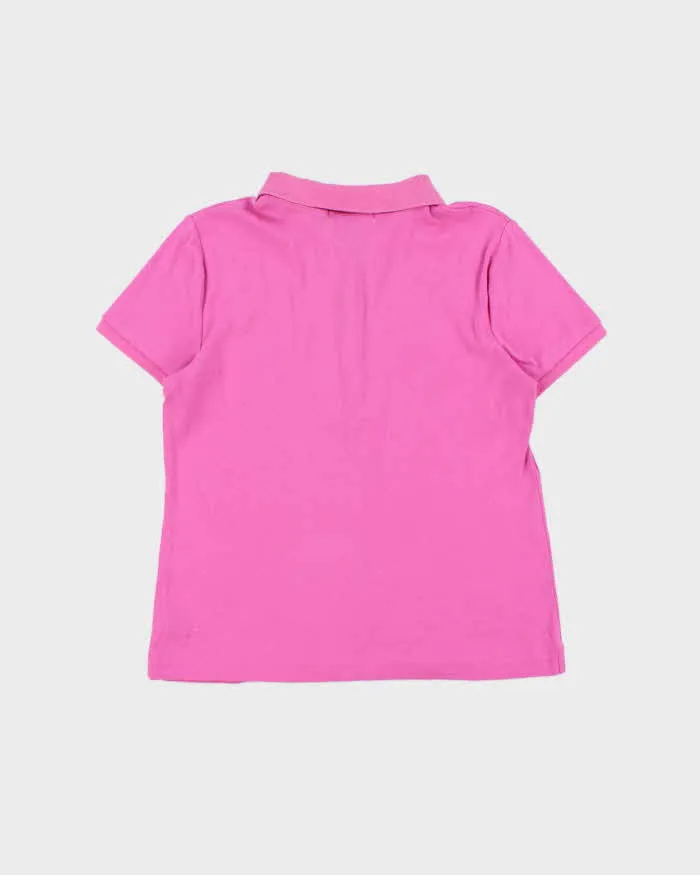 Vintage Y2K 00s Lauren Ralph Lauren Women's Hot Pink Short Sleeve Polo Shirt - M sold by Rokit product image thumbnail 2