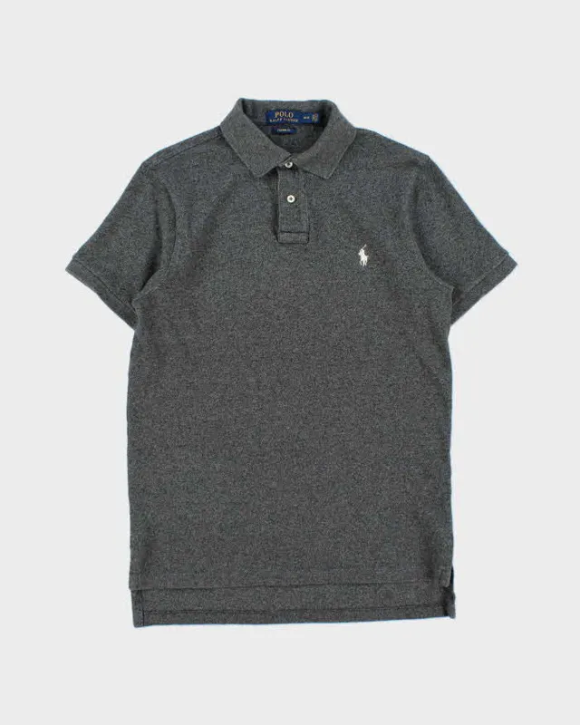Vintage Polo Ralph Lauren Marl Grey Custom Fit Short Sleeve Polo Shirt - M made by Ralph Lauren
