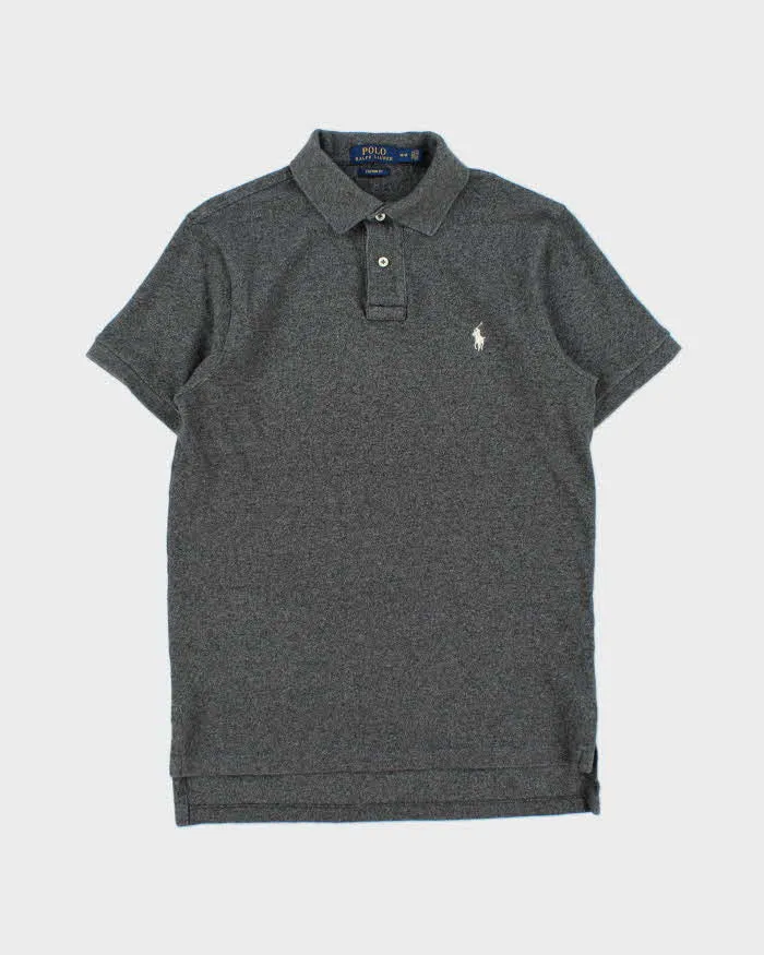 Vintage Polo Ralph Lauren Marl Grey Custom Fit Short Sleeve Polo Shirt - M sold by Rokit