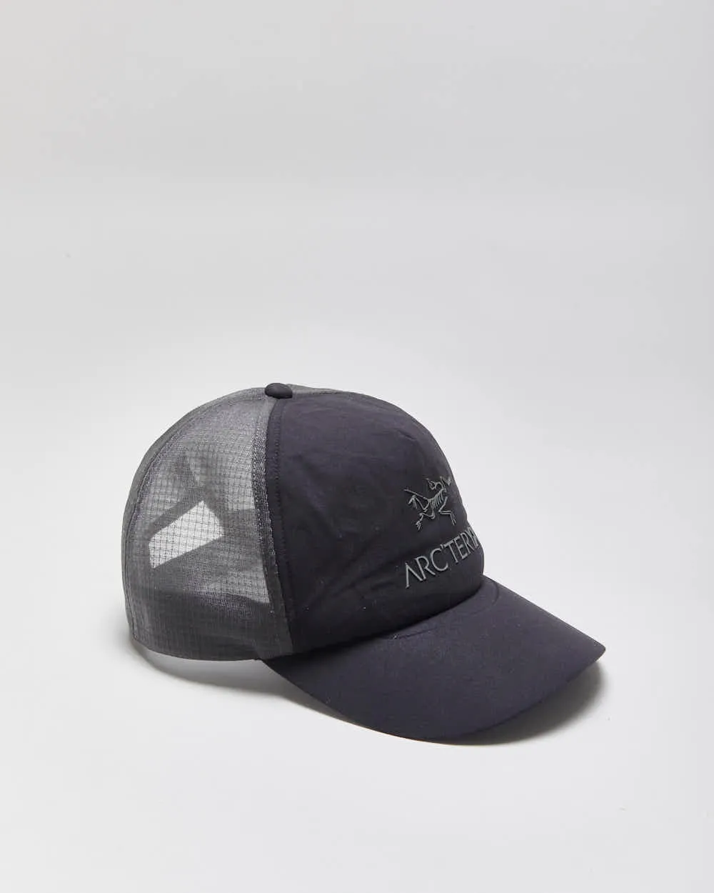 Vintage Arc'teryx Bird Word Curved Soft Shell Trucker Hat - OS sold by Rokit