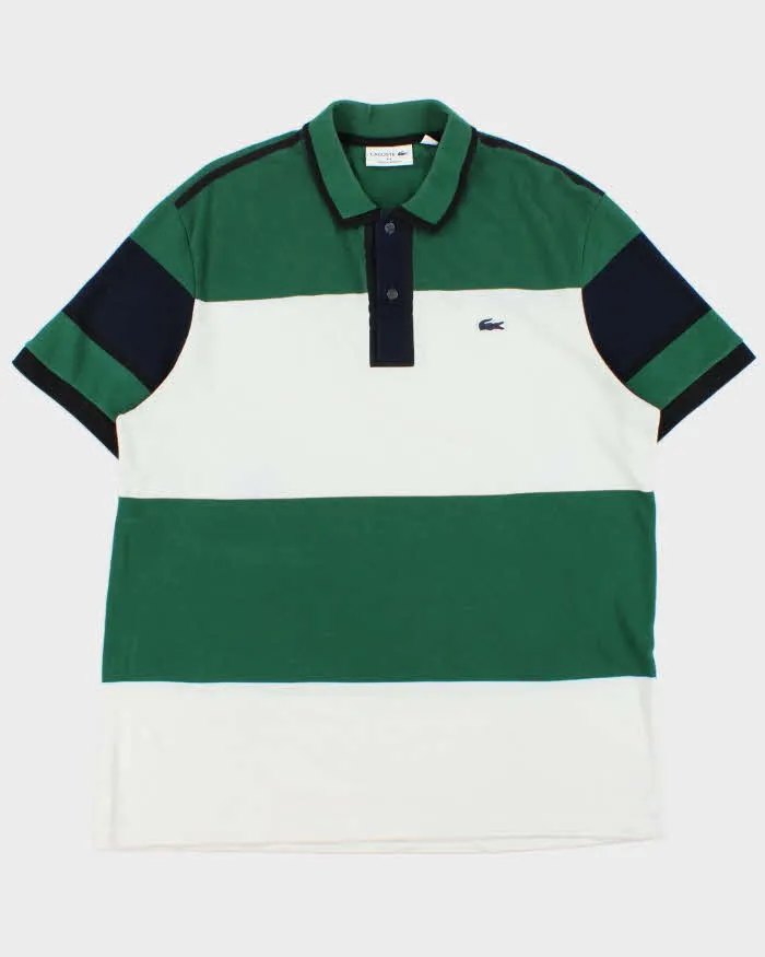 Vintage Lacoste Navy Croc Striped Regular Fit Short Sleeve Polo Shirt - XXL sold by Rokit