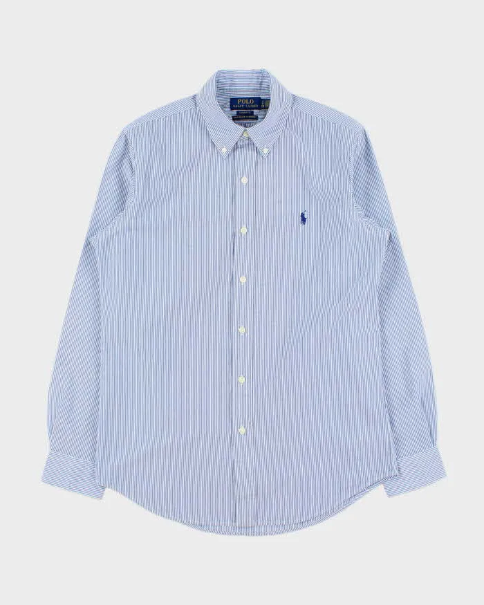 Vintage Ralph Lauren Striped Seersucker Long Sleeve Shirt - S sold by Rokit