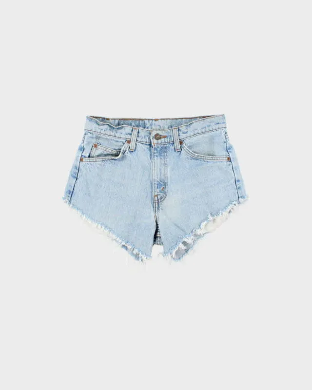 Vintage 1997 Levi's 550 Orange Tab Batwing Made In USA Mini Denim Shorts - W30 made by Levi's